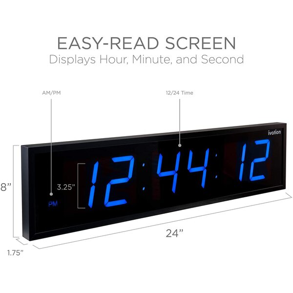 Ivation Digital LED Calendar Wall Clock & Reviews Wayfair
